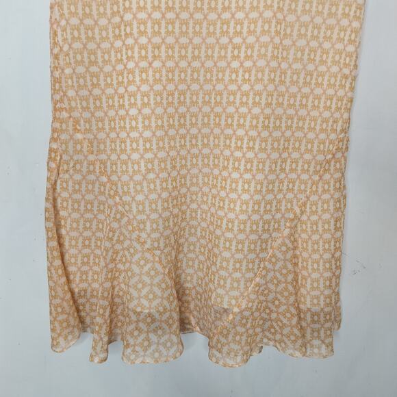 Express Silk Chiffon Floral Skirt Pull On Flounce Flowy Peach - Picture 3 of 9